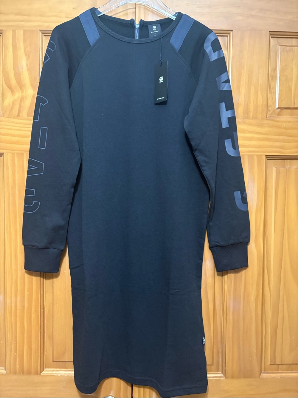 G-Star Black Long Sleeve Sweatshirt Dress with Accents Size Small NWT